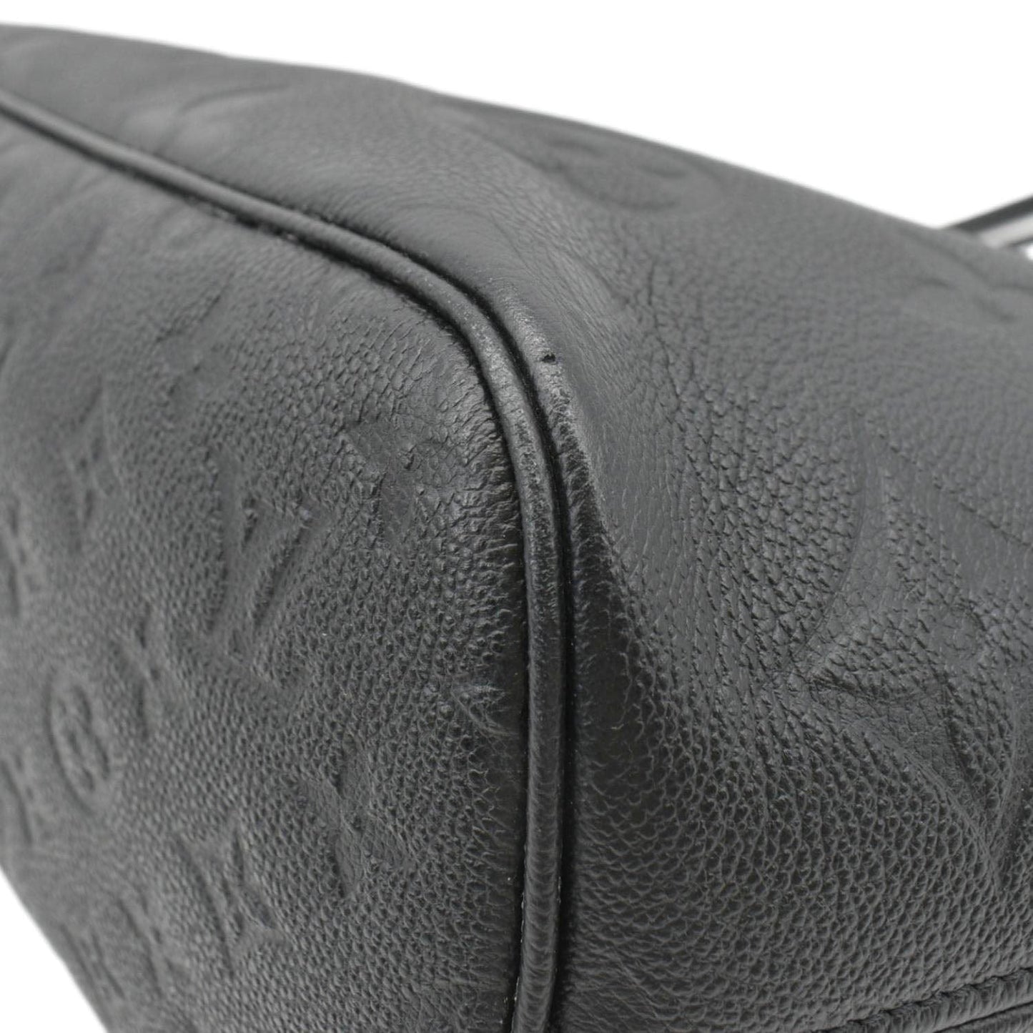 LOUIS VUITTON Neverfull MM Empreinte Leather Tote Shoulder Bag Black