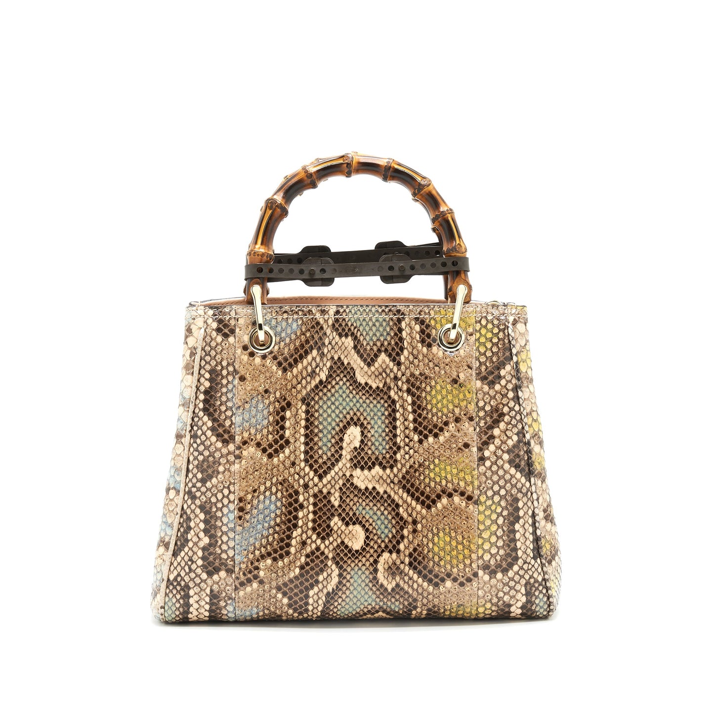 Gucci Python Leather Bamboo Handle Diana Tote Purse