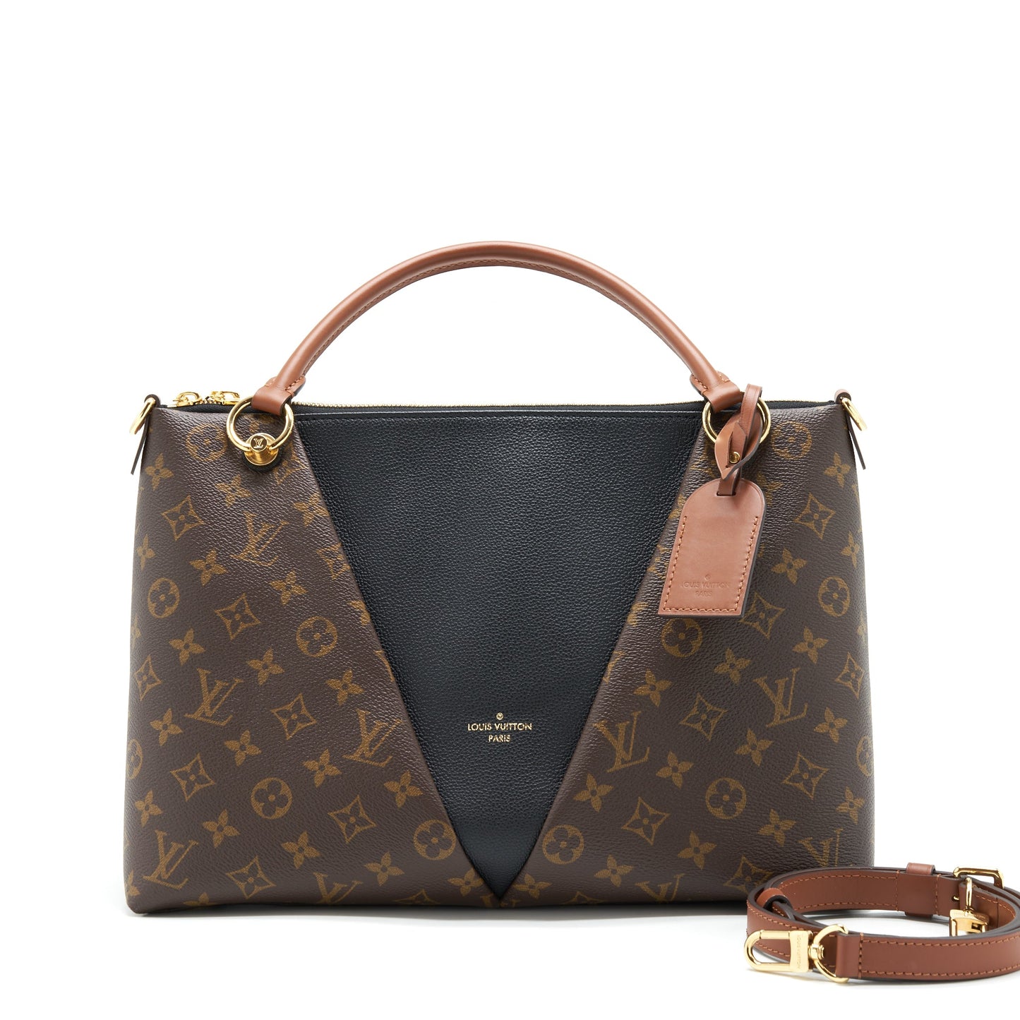 Louis Vuitton V Tote Purse Medium Black