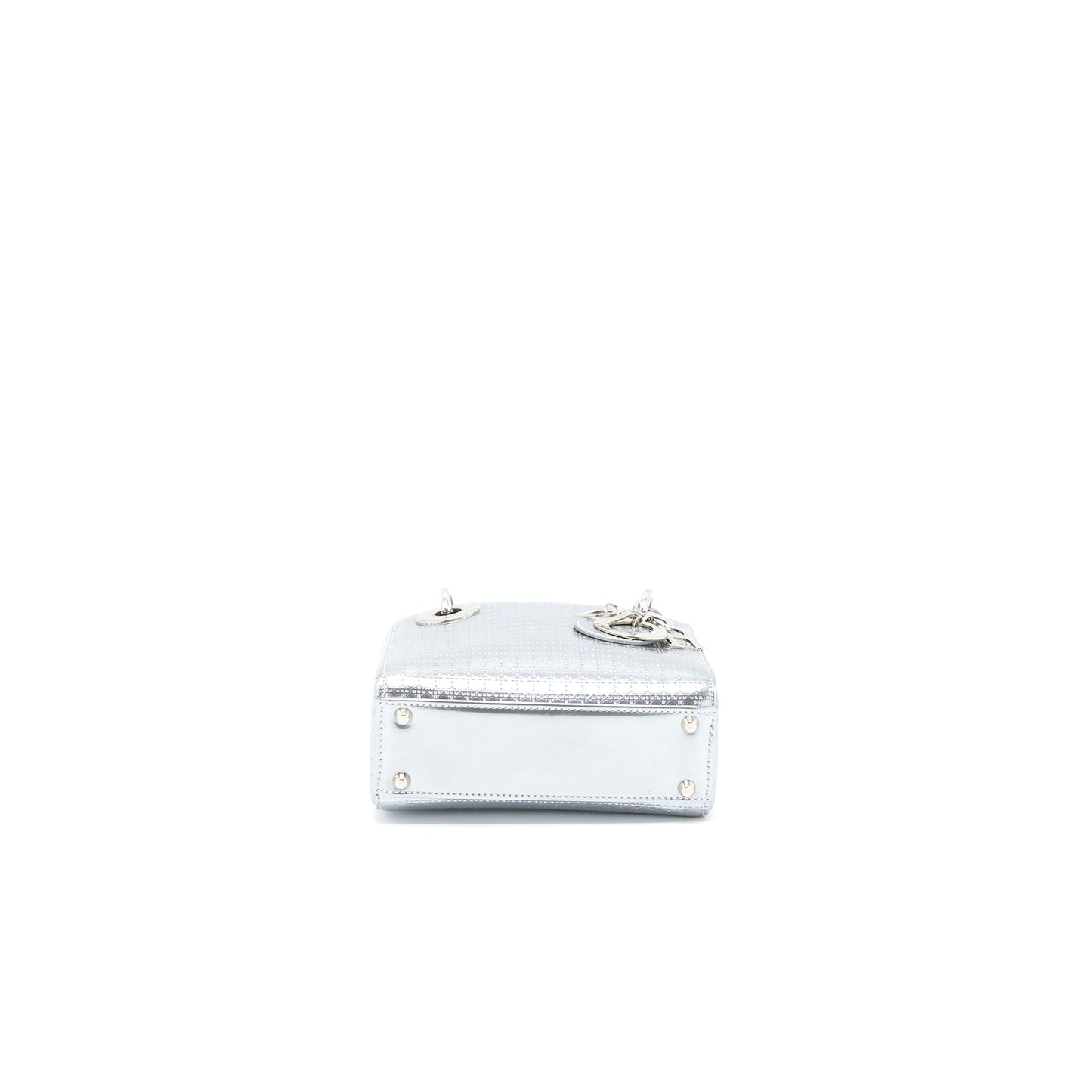 Dior Mini Lady Dior Patent Metallic Silver