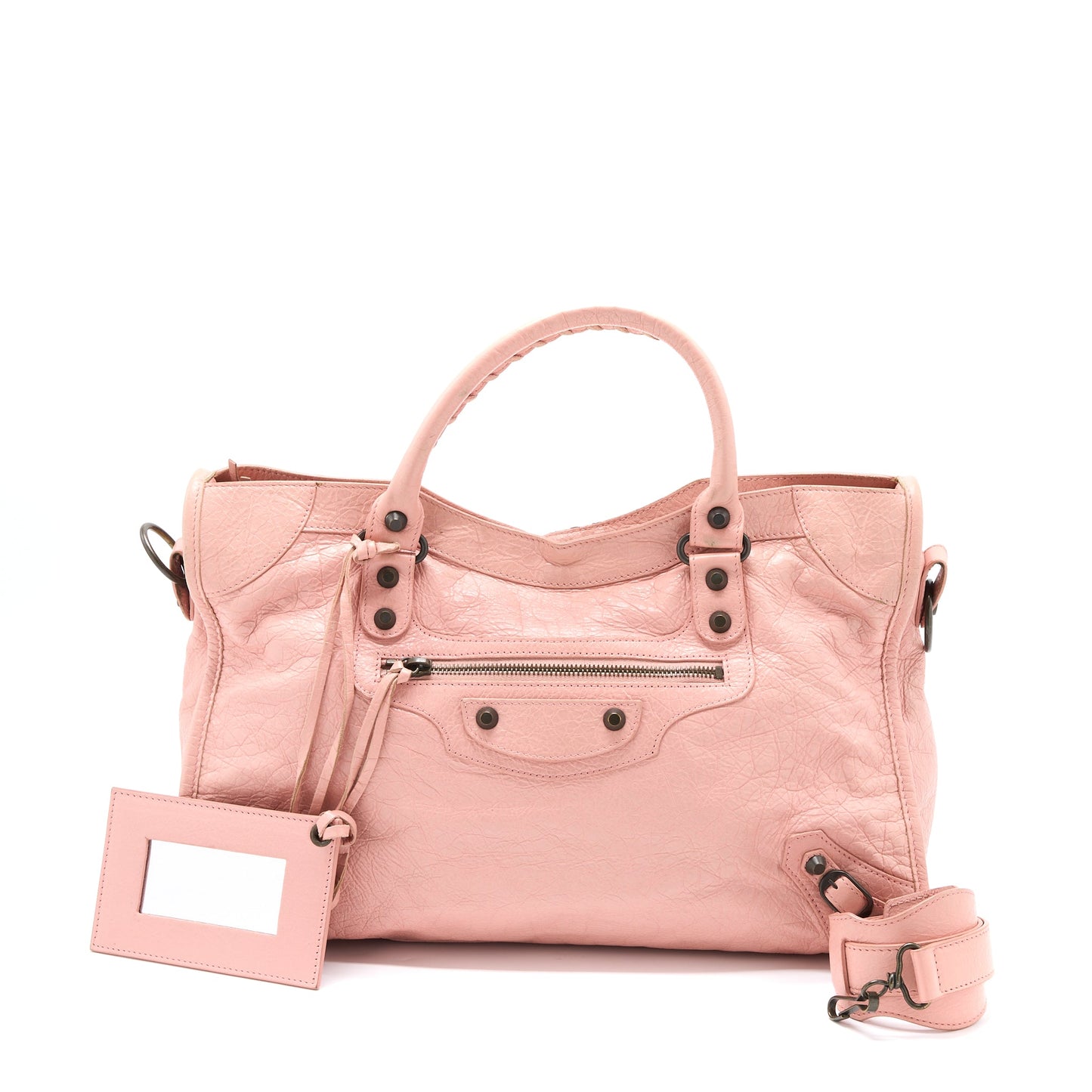 Balenciaga Classic City Purse Leather Pink Black Hardware