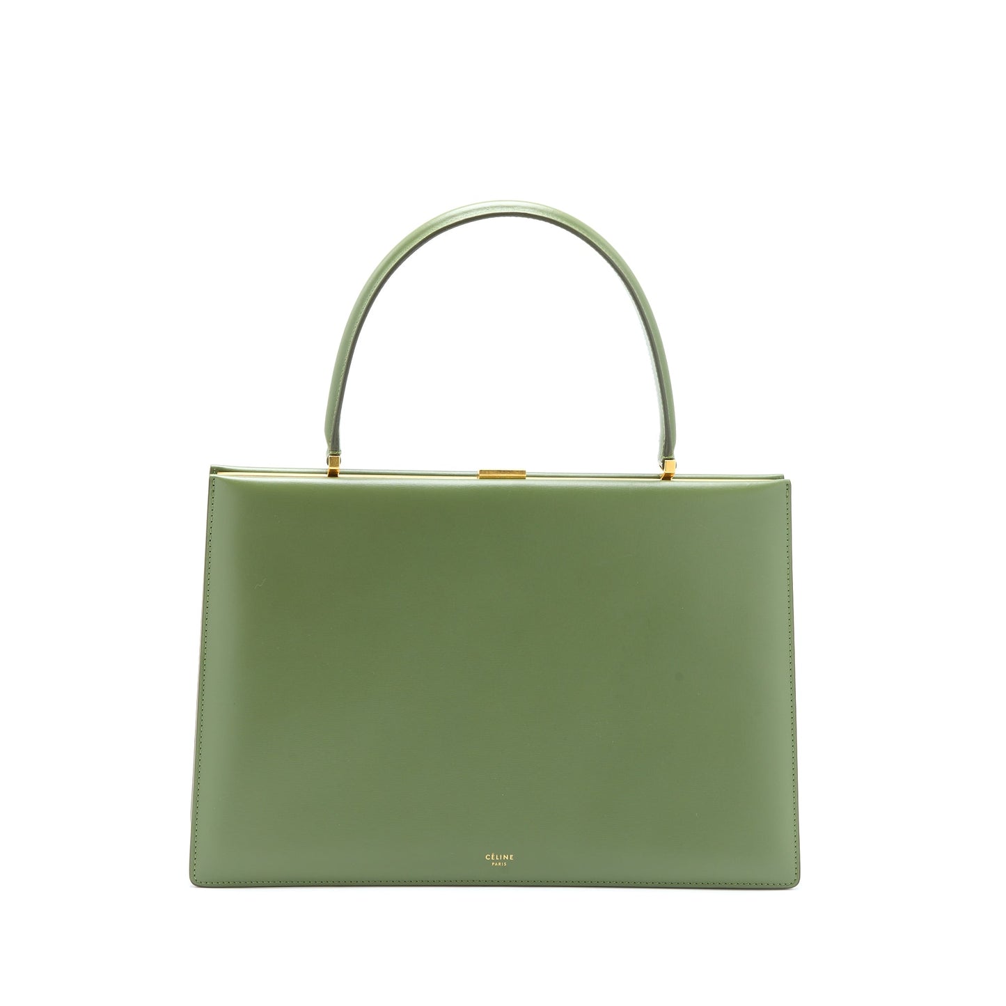 Celine Medium Clasp Purse Calfskin Green