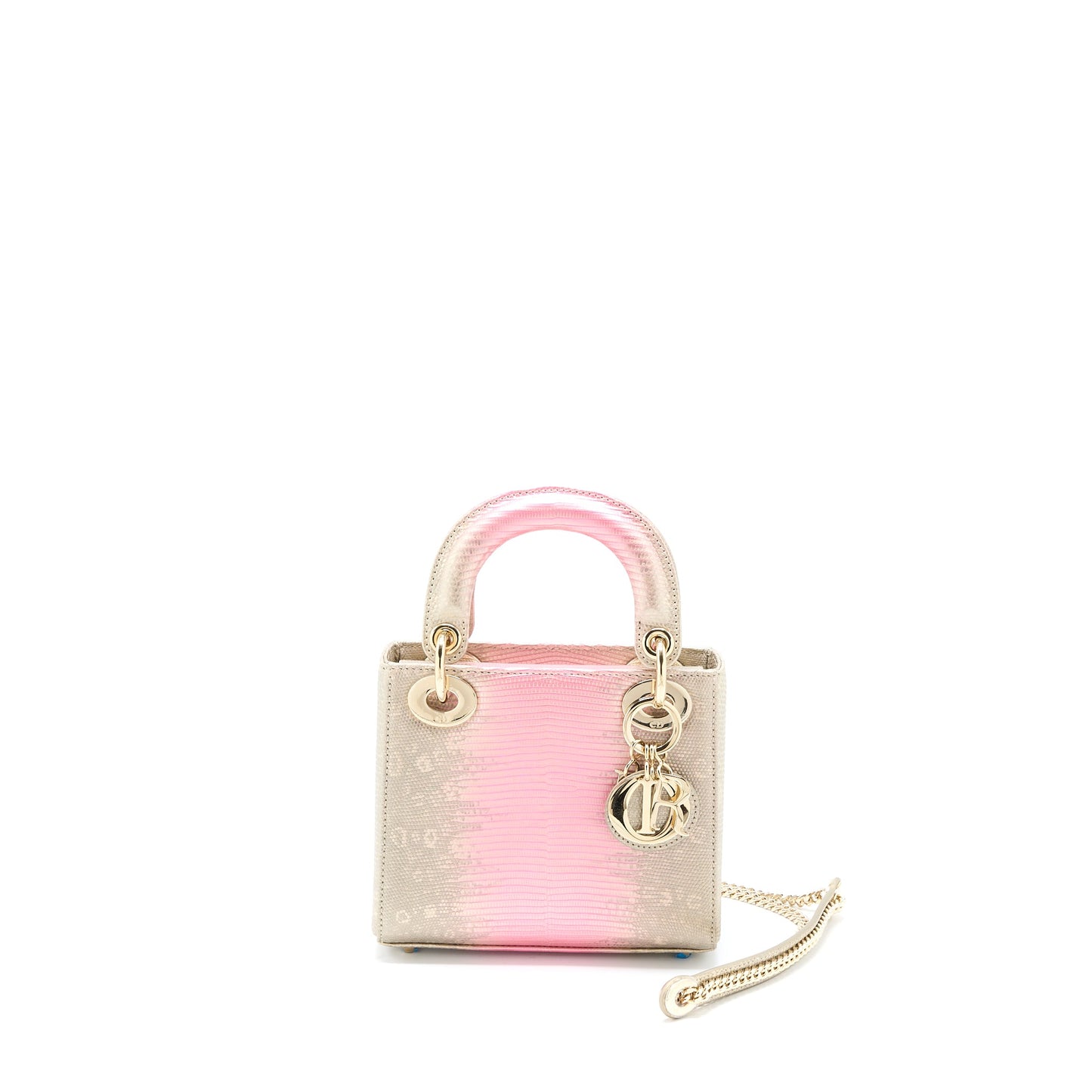 Dior Mini Lady Dior Lizard Pink Multicolour