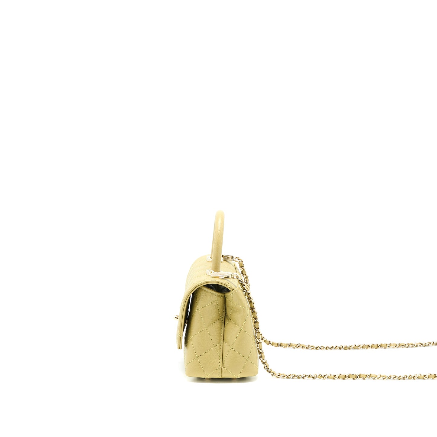 Chanel Extra Mini Coco Handle Caviar Green LGHW (Microchip)