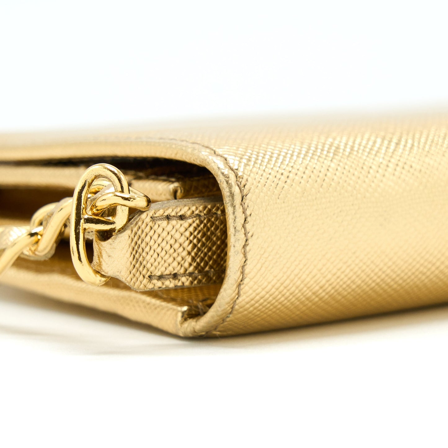 Prada Mini Wallet On Chain Gold