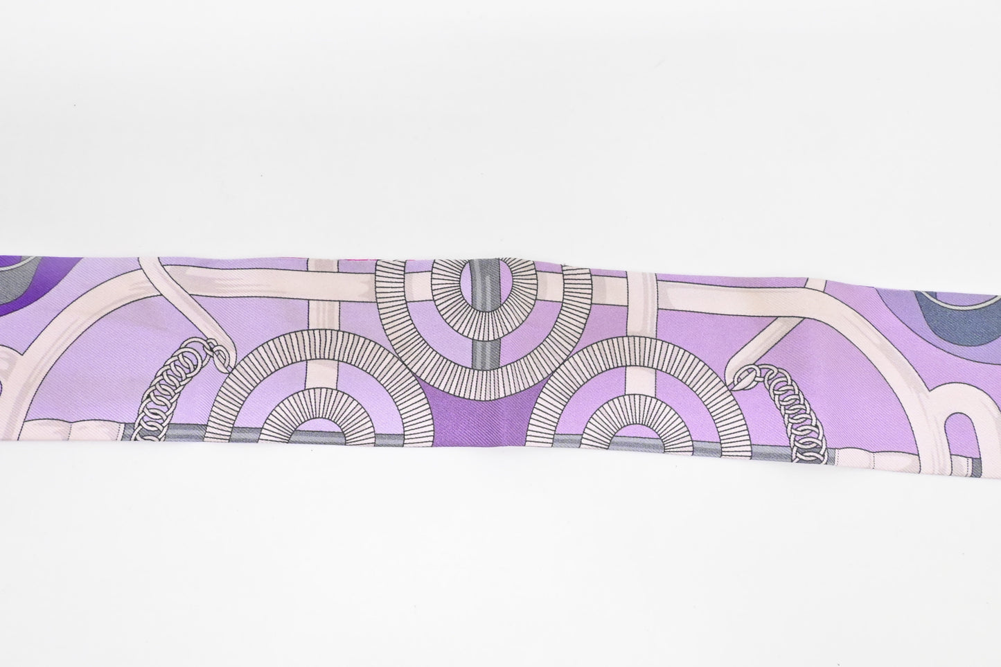 Hermes 'Eperon d'Or' Twilly in Purple Silk