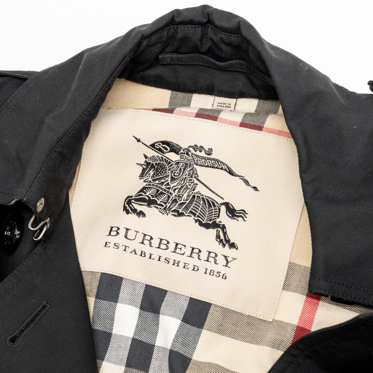 Burberry Size 34 Mid-length Kensington Heritage Trench Coat Ployester/Cotton Black