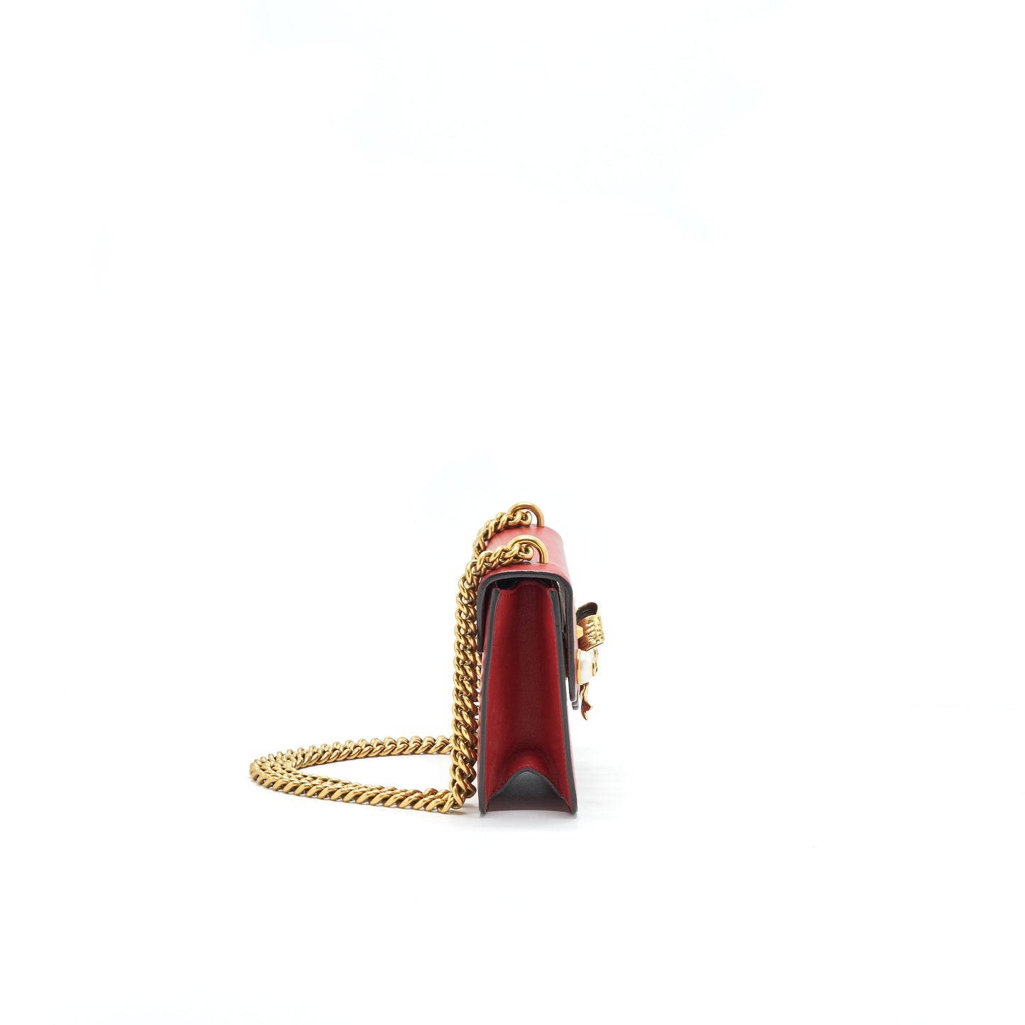 Gucci Bow and Pearl Leather Chain Mini Purse Red