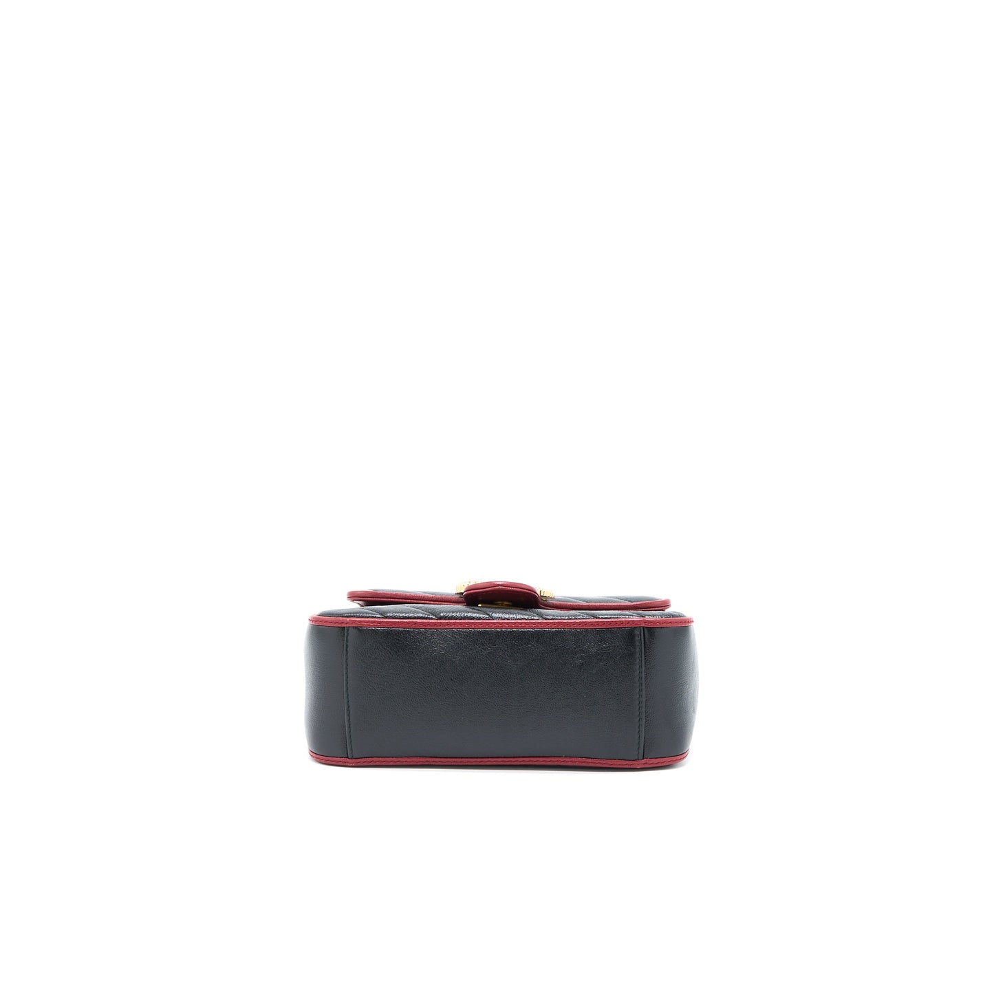 Gucci Marmont Mini Top Handle Purse Calfskin Black/Red