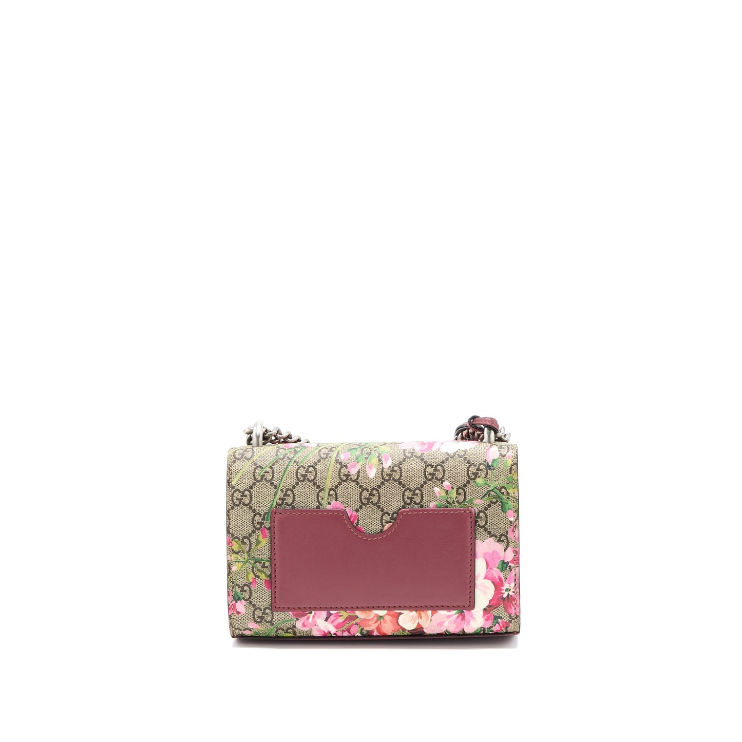 Gucci Padlock Chain Crossbody Purse Flower Print Supreme Canvas