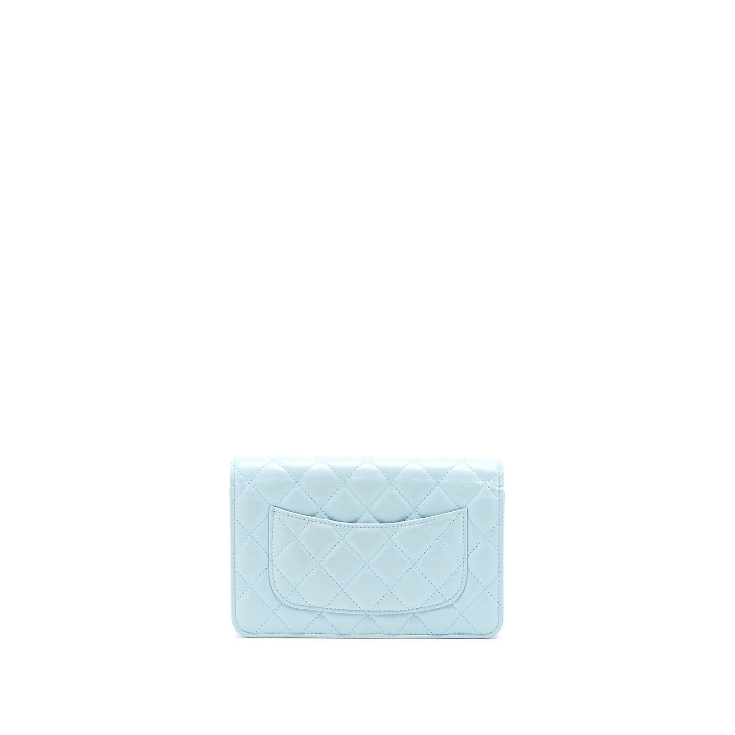 Chanel 2.55 Reissue Wallet On Chain Aged Calfskin Light Blue Brushed GHW (Microchip)