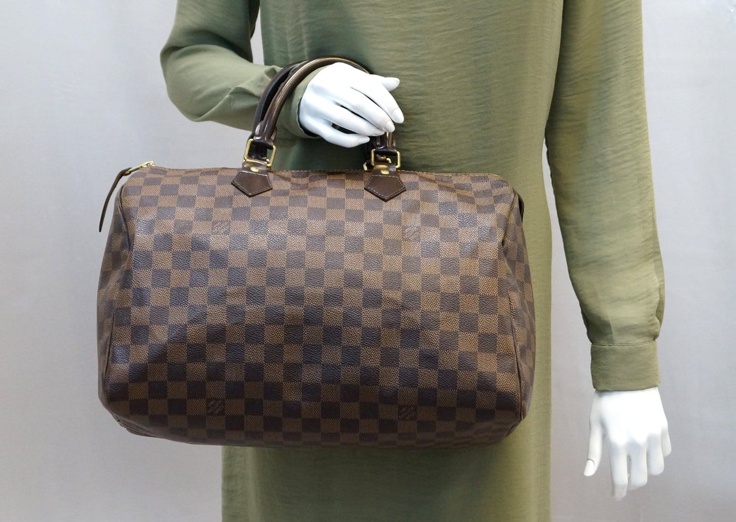 LOUIS VUITTON Damier Ebene Speedy 35 Satchel