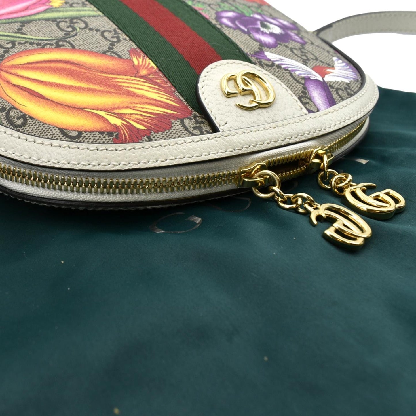 GUCCI Ophidia Flora Small Supreme Canvas Shoulder Bag Beige 499621