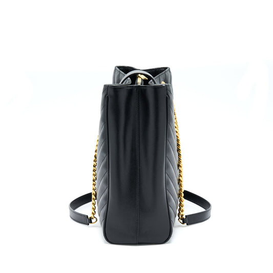 Saint Laurent/ Chevron Tote Purse Black