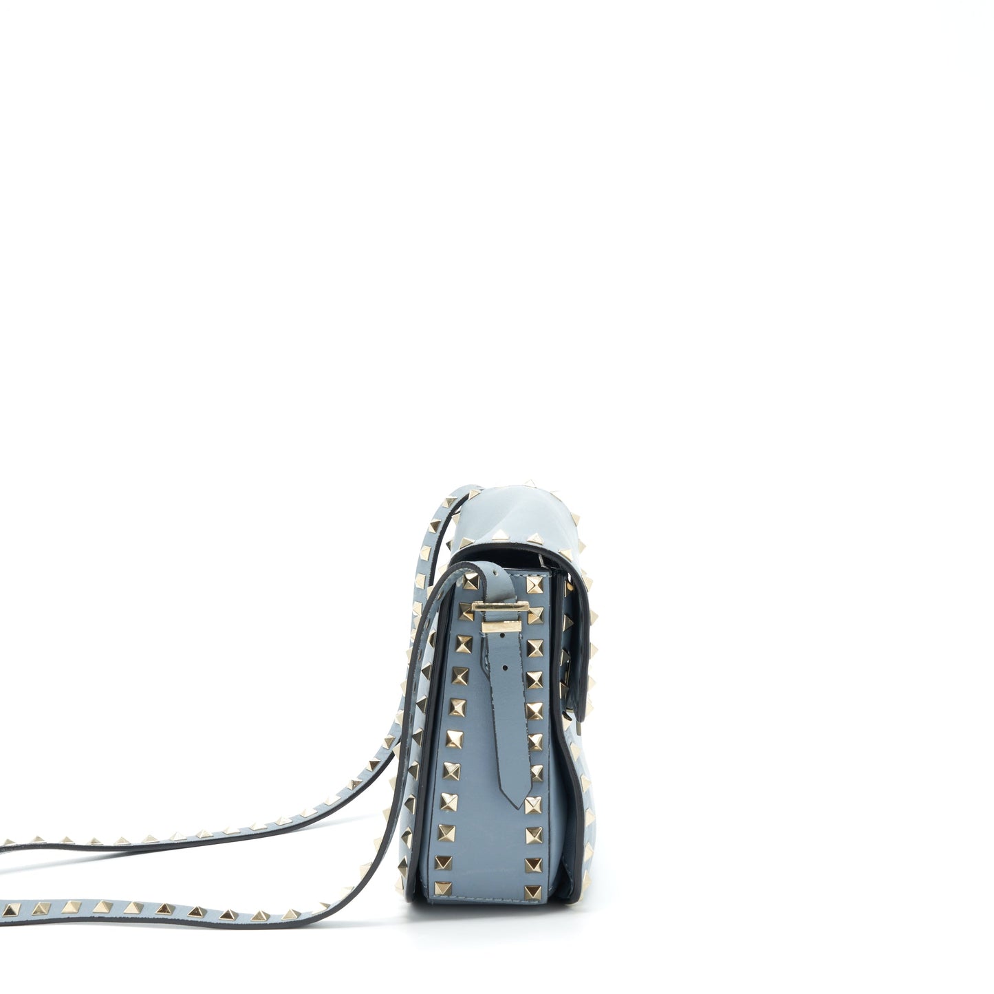 Valentino Rockstud Flap Crossbody Purse Light Blue