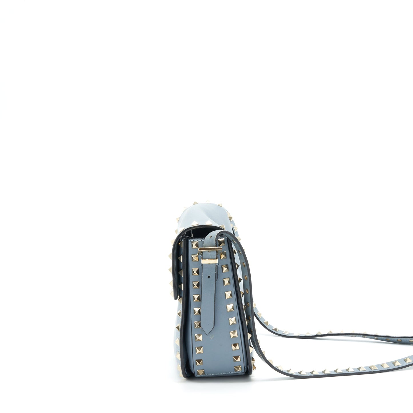 Valentino Rockstud Flap Crossbody Purse Light Blue