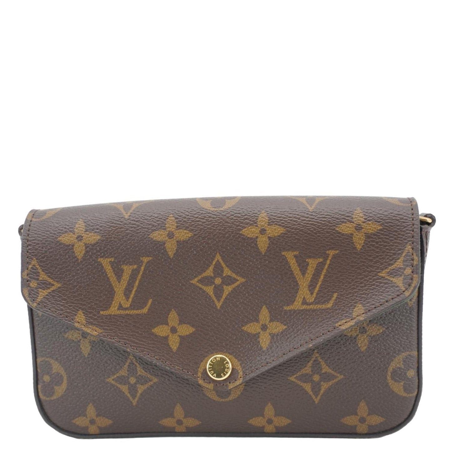 LOUIS VUITTON Felicie Strap & Go Monogram Canvas Crossbody Bag Brown