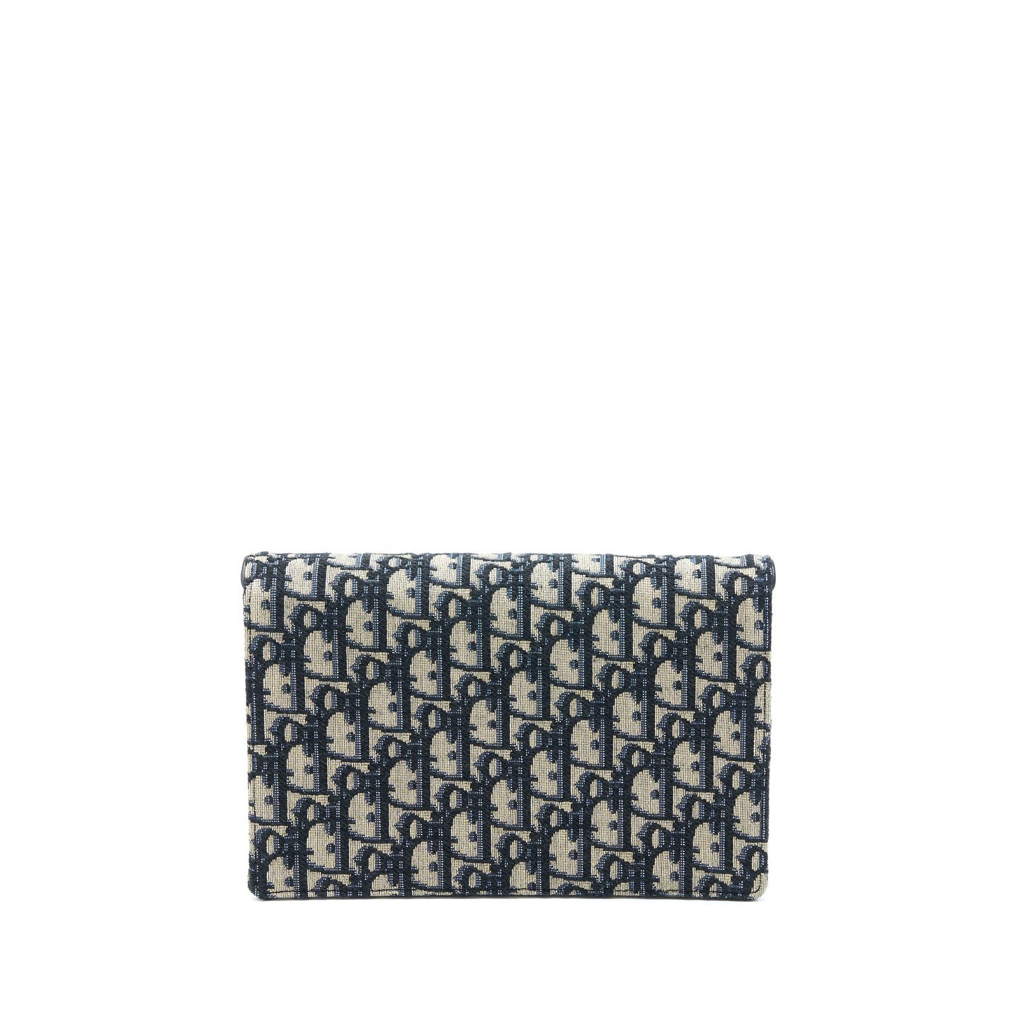 Dior Saddle Pouch With Chain Blue Dior Oblique Jacquard