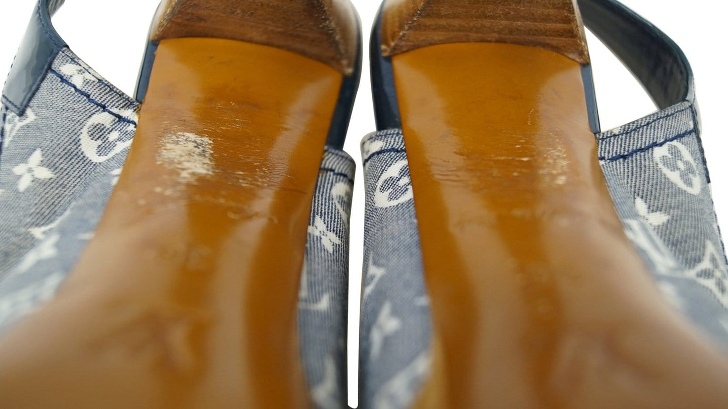 LOUIS VUITTON Monogram Idylle Slingback Heel Open Pumps - Sale