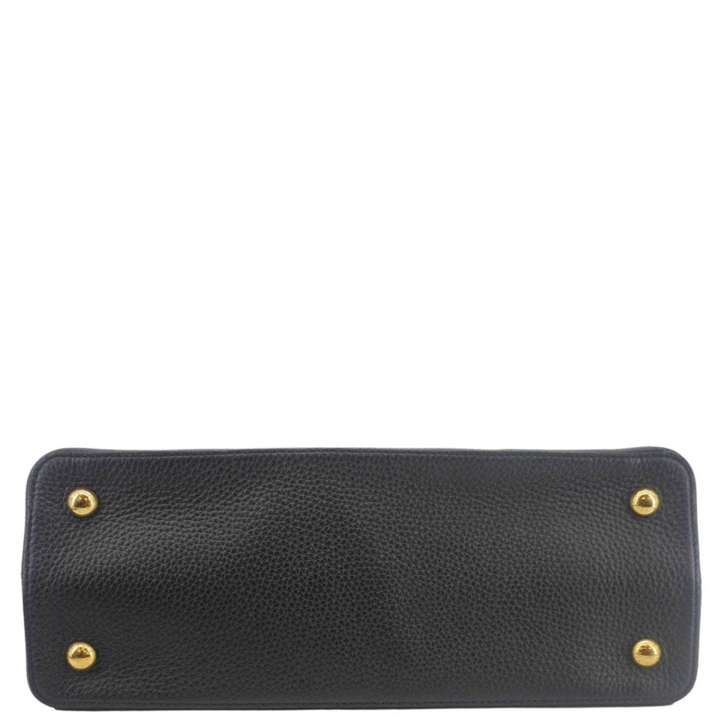 LOUIS VUITTON Capucines MM Taurillon Leather Satchel Bag Black