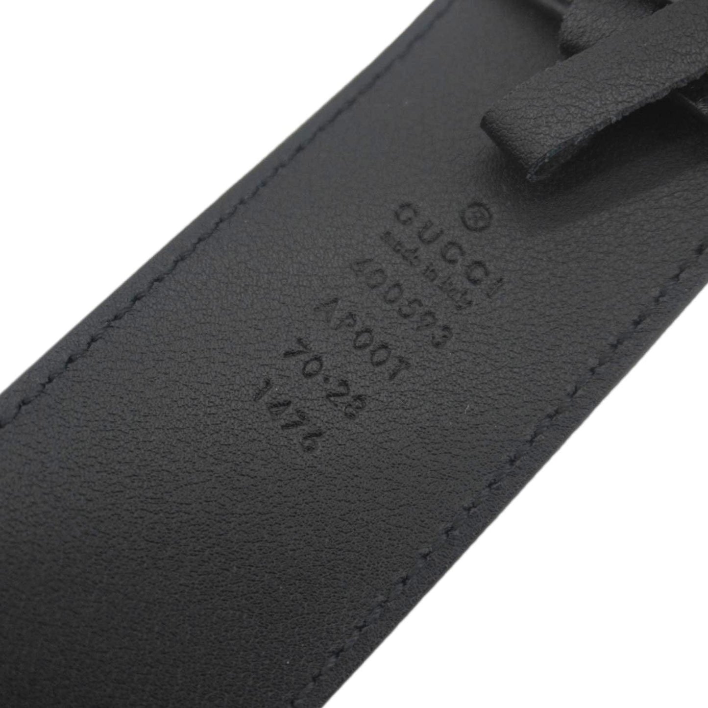 GUCCI Double G Marmont Buckle Smooth Leather Belt Black 400593