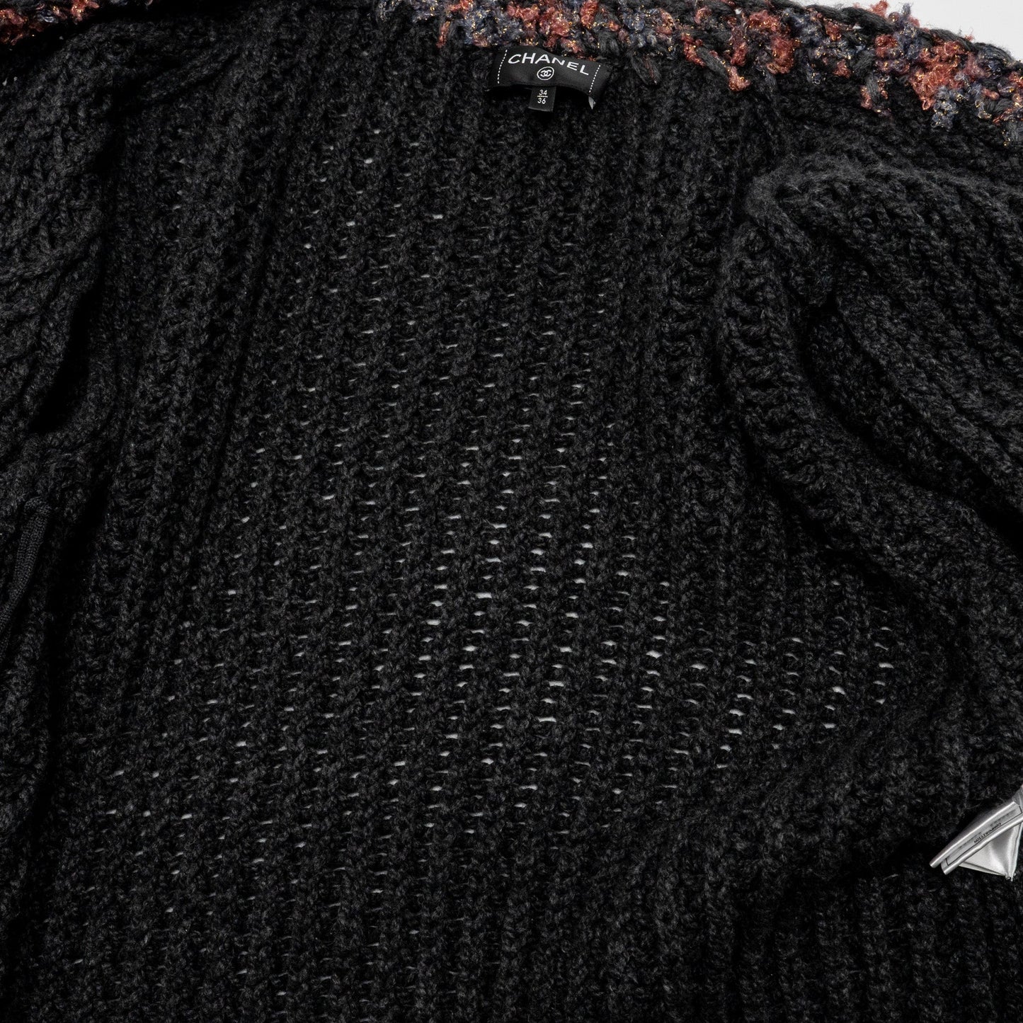 Chanel Size 34/36 cardigan cashmere grey/ multicolor
