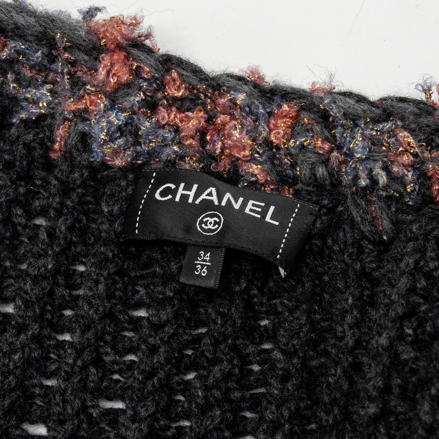 Chanel Size 34/36 cardigan cashmere grey/ multicolor