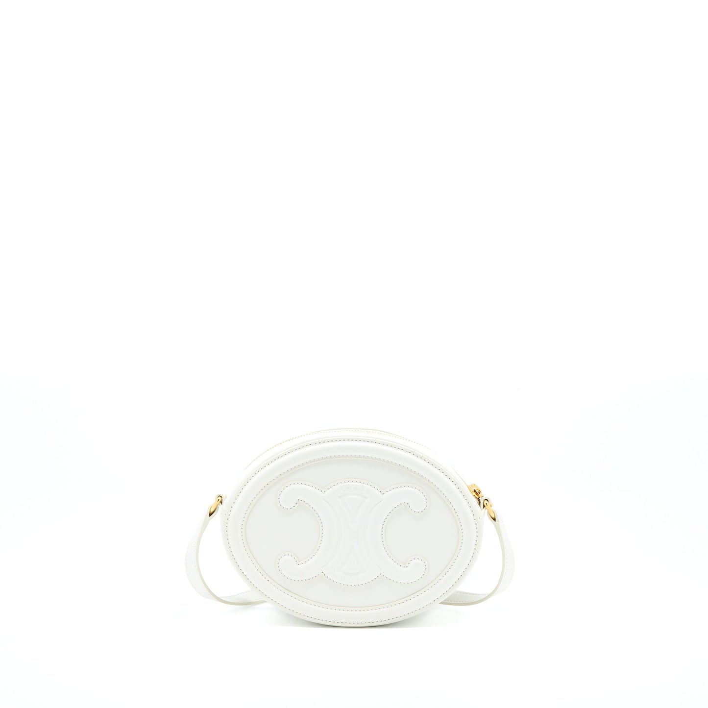 Celine Oval Purse Cuir Triumphed Calfskin White