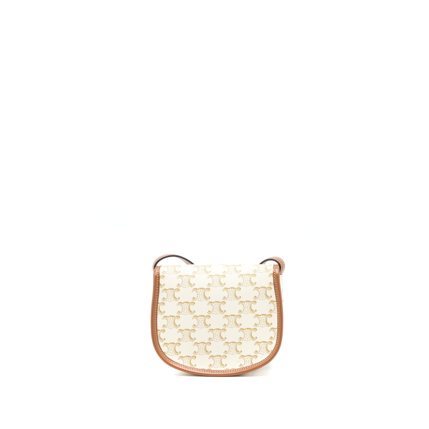 Celine Mini Besace Triomphe Canvas/Calfskin White