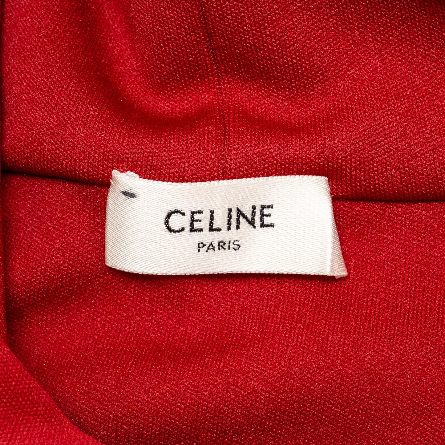 Celine Size S Cropped Hoodie Jersey Polyester Red / White