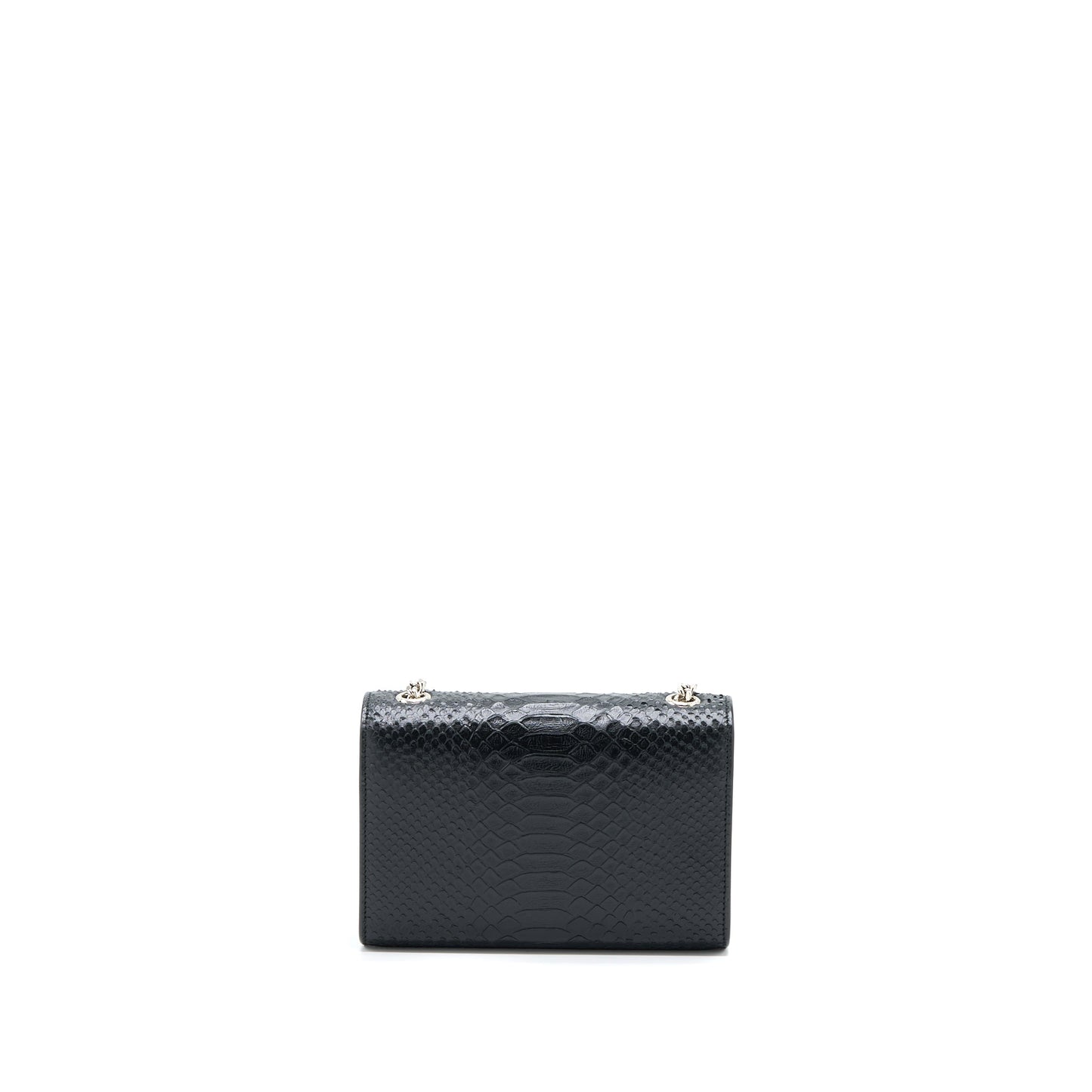 Saint Laurent Small Kate Python Embossed Calfskin Black