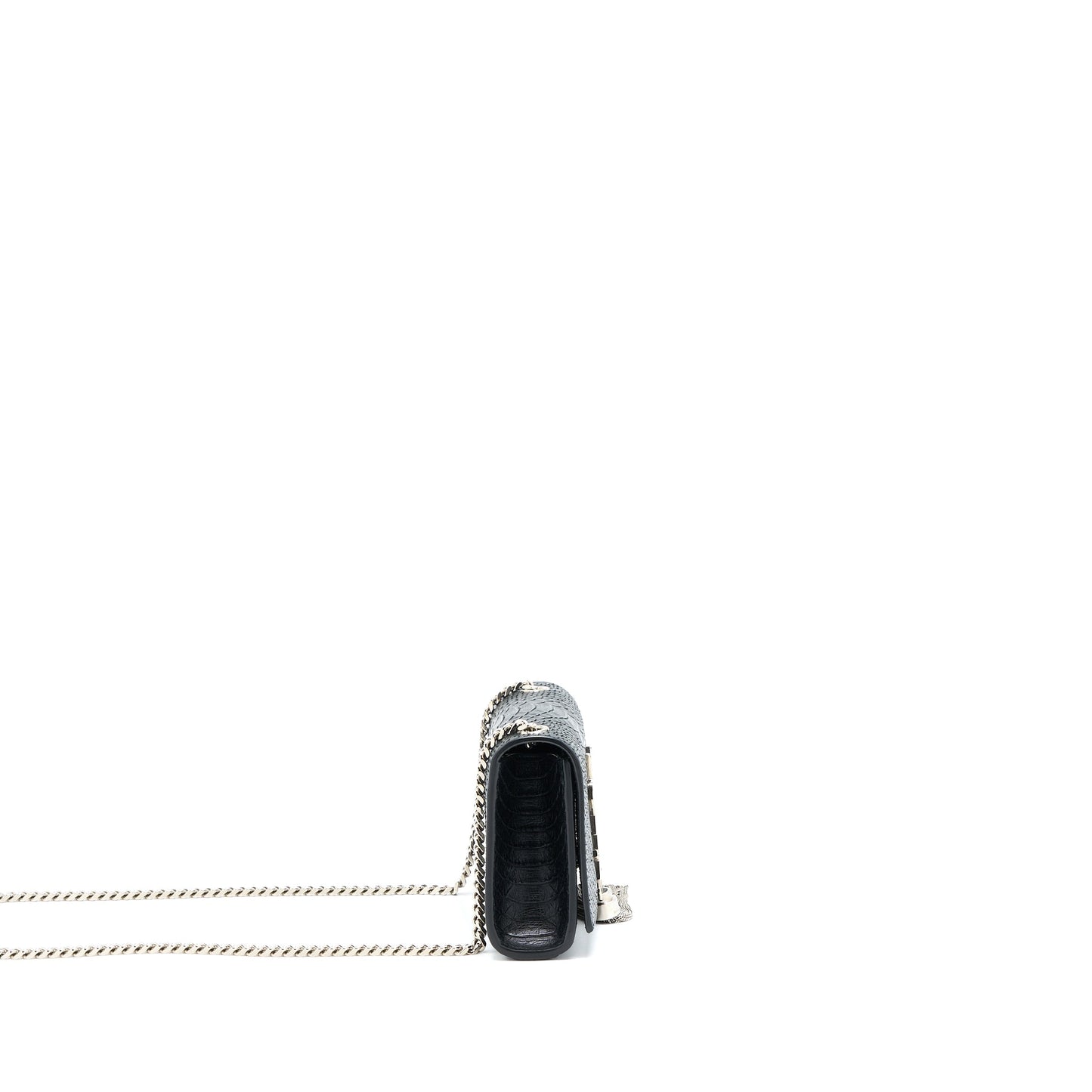 Saint Laurent Small Kate Python Embossed Calfskin Black