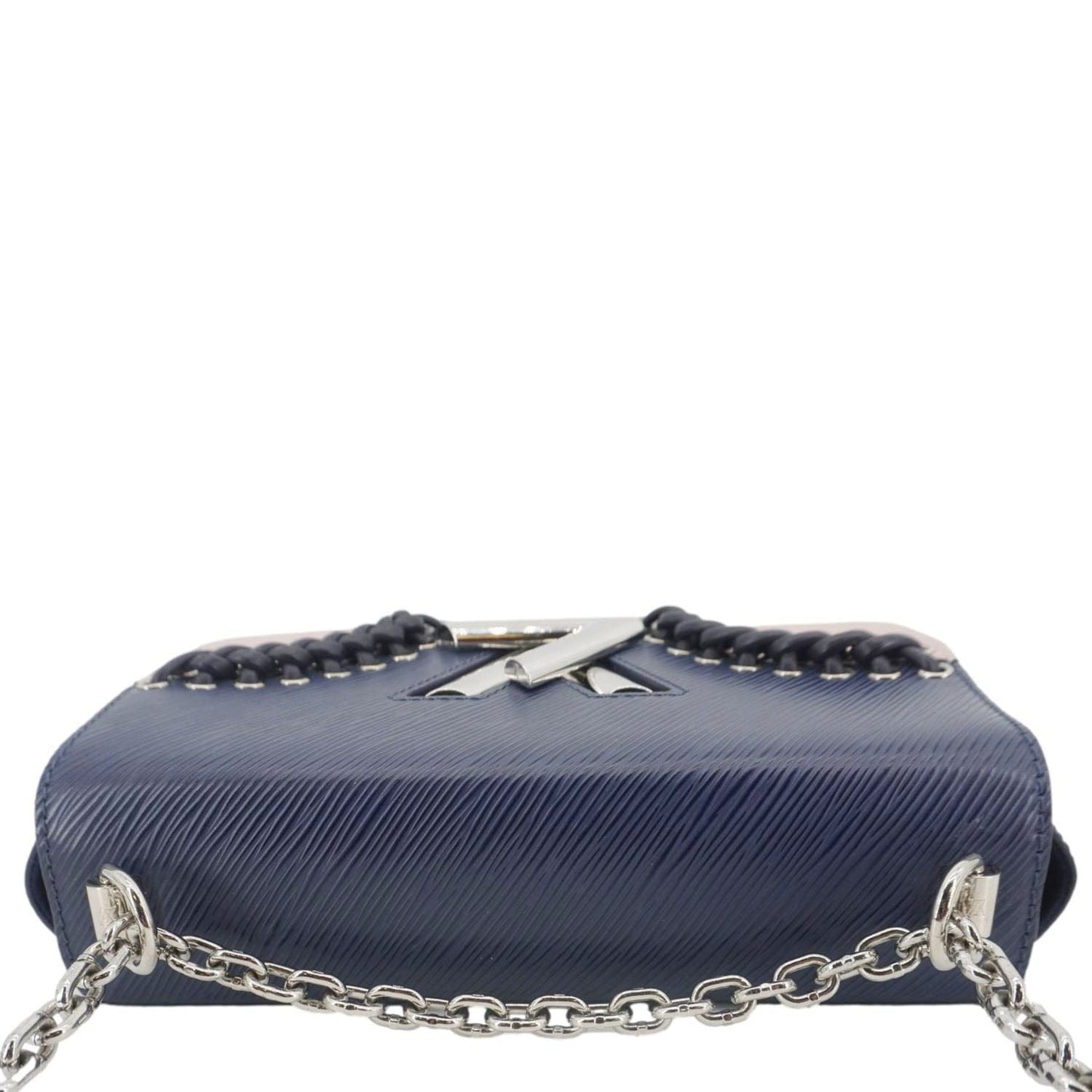 LOUIS VUITTON Twist MM Braided Epi Leather Shoulder Bag Blue