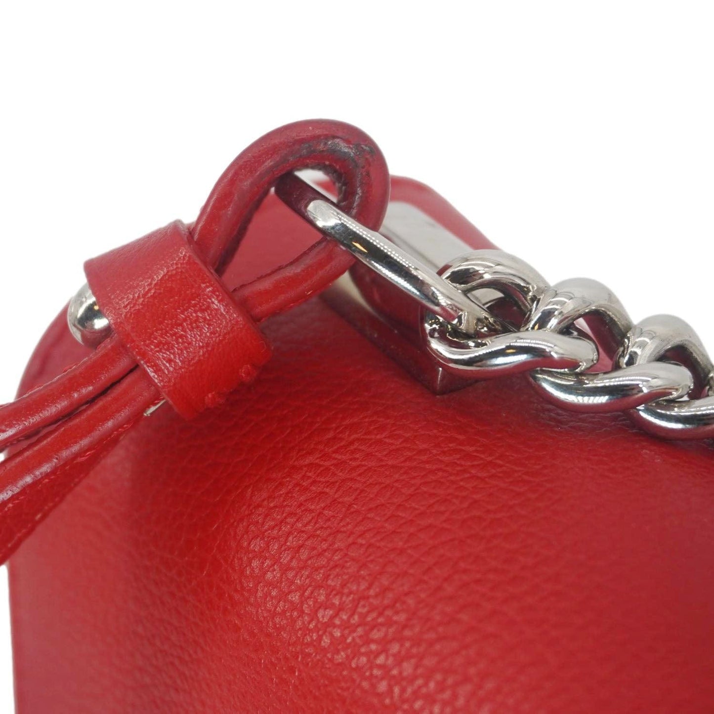LOUIS VUITTON Lockme II BB  Pebbled Leather Crossbody Bag Rubis