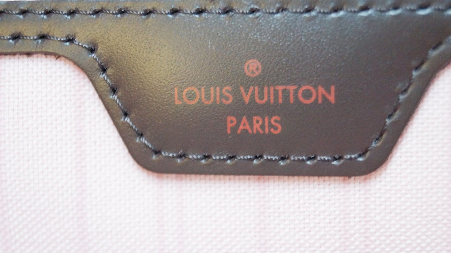 LOUIS VUITTON Damier Ebene ROSE BALLERINE Neverfull MM NM Tote