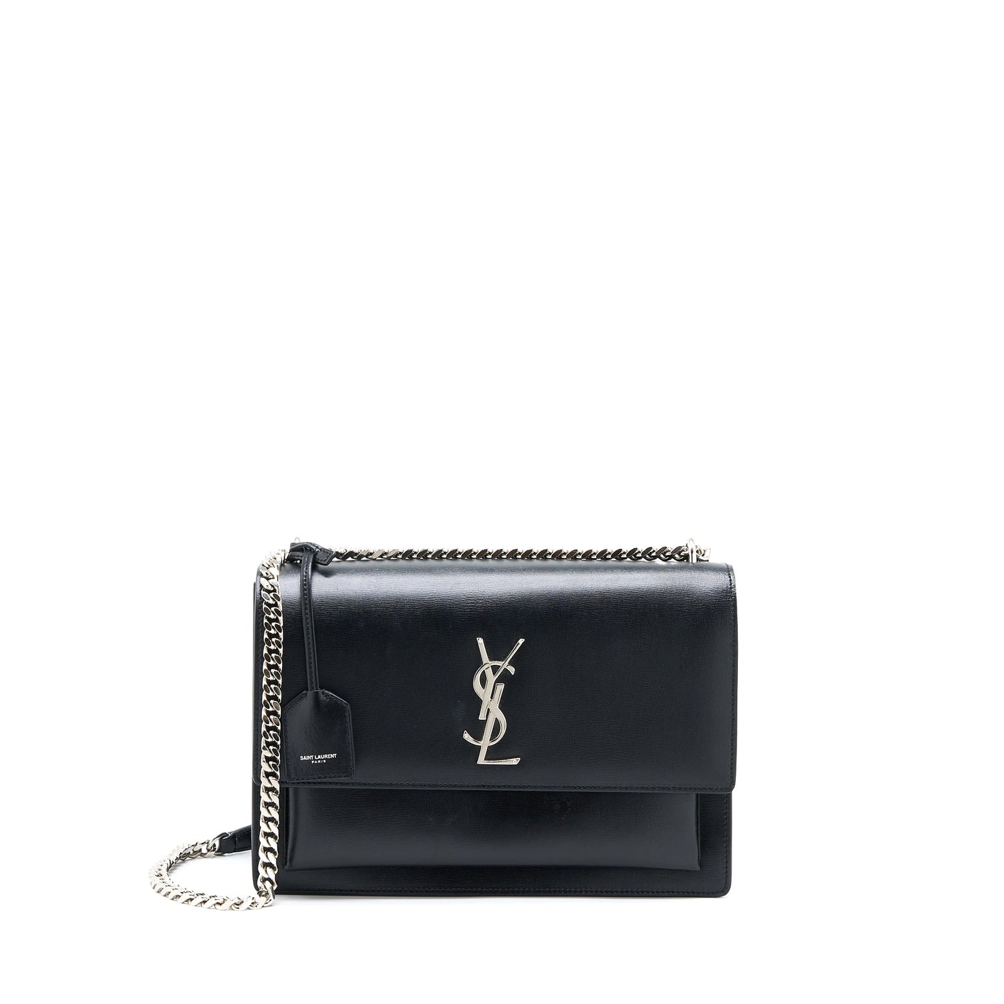 Saint Laurent/ Sunset Large Chain Purse Calfskin Black