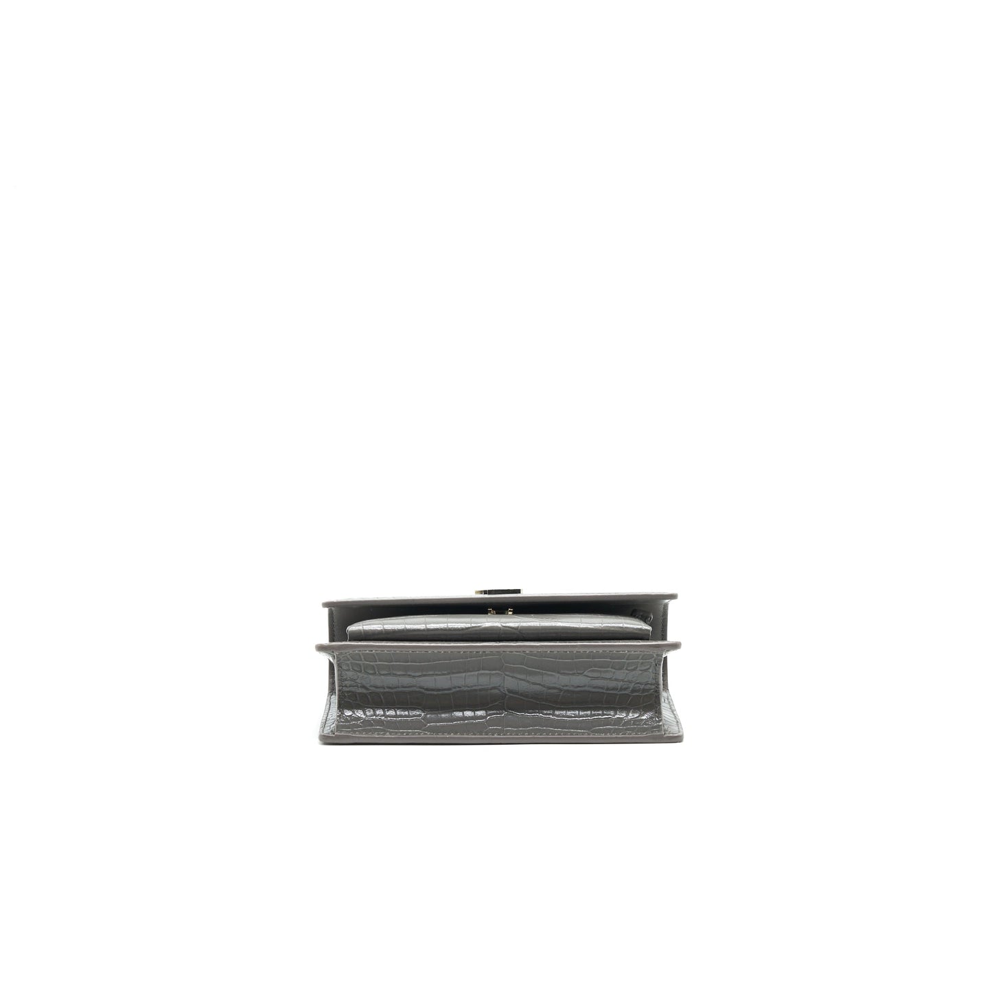 Saint Laurent Mini Sunset Shoulder Bag Grey SHW