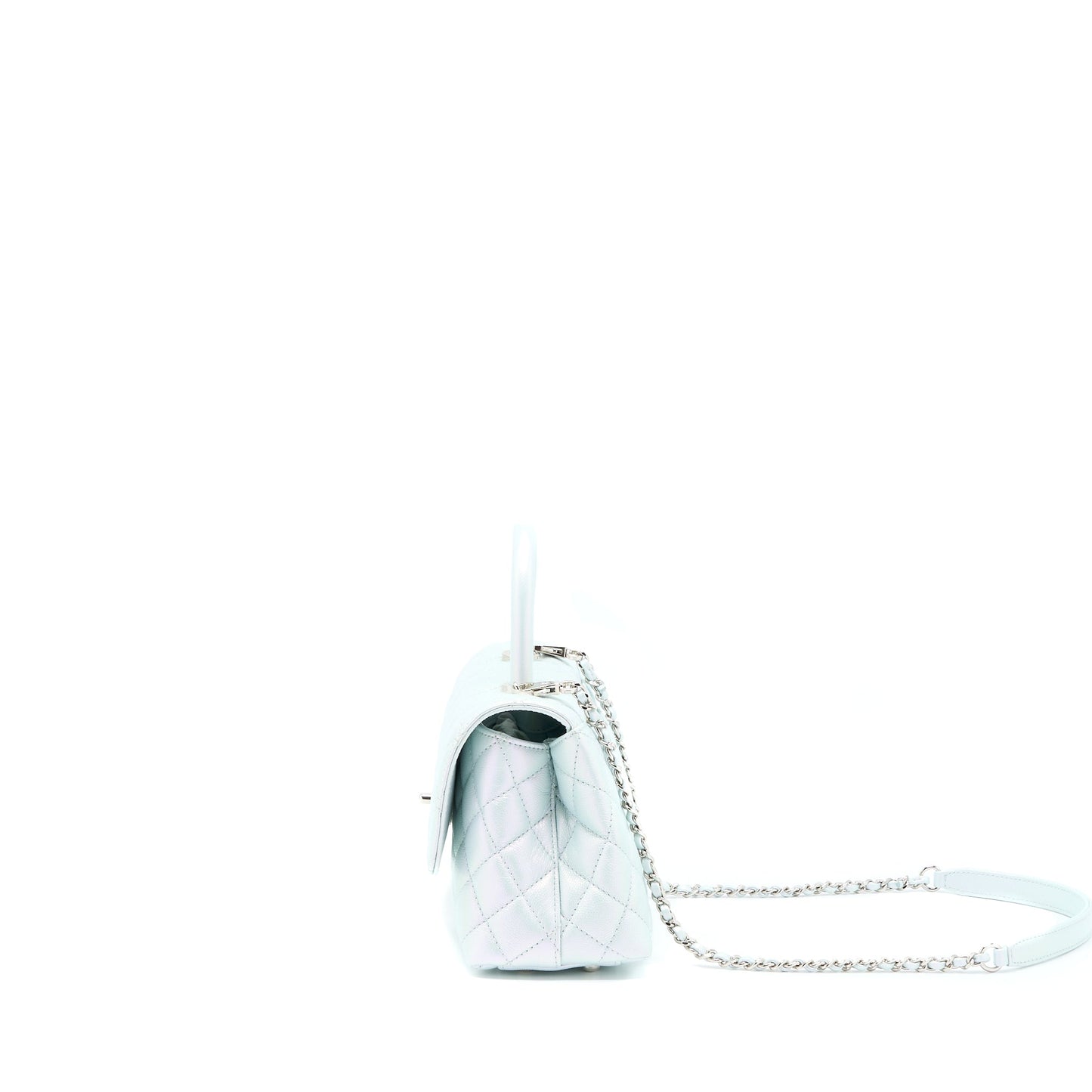Chanel Small Coco Handle ombrÃ© Iridescent light Blue Multicolour Hardware (Microchip)