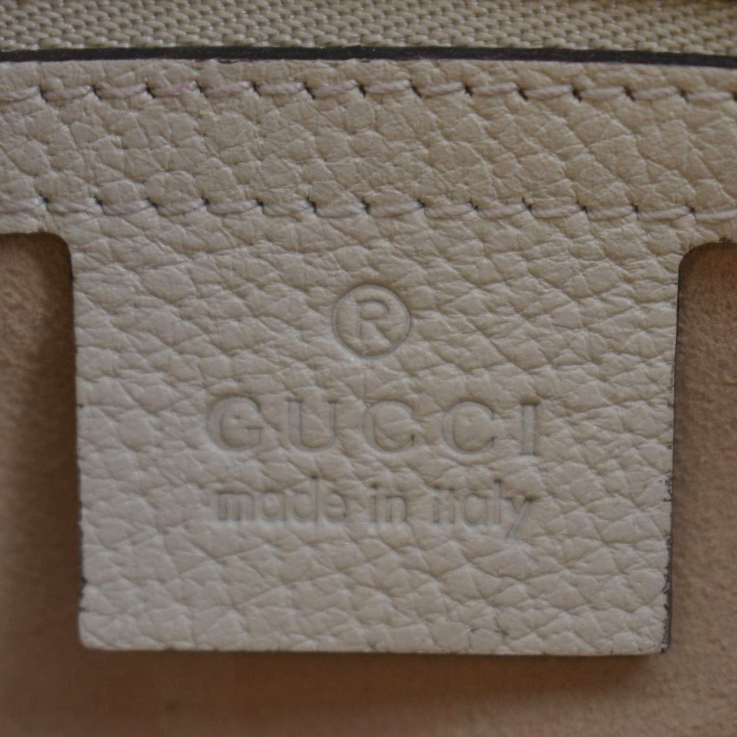 GUCCI Totem Butterfly Medium Leather Shoulder Bag Beige 505344