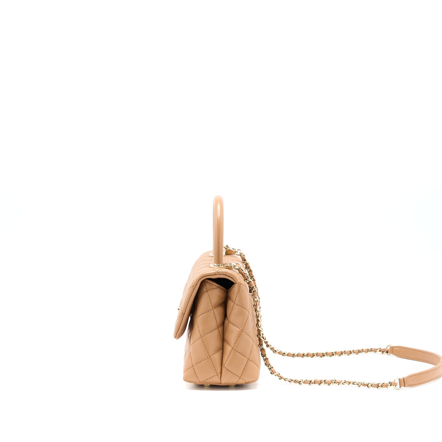 Chanel Small Coco Handle Caviar Brown GHW