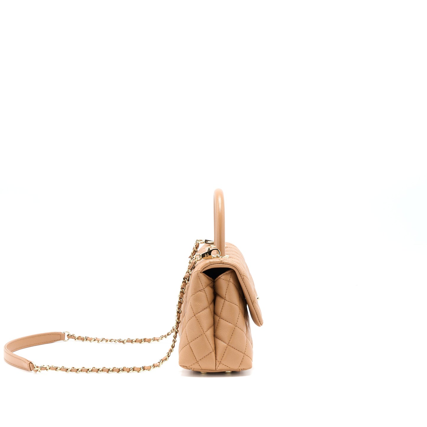 Chanel Small Coco Handle Caviar Brown GHW