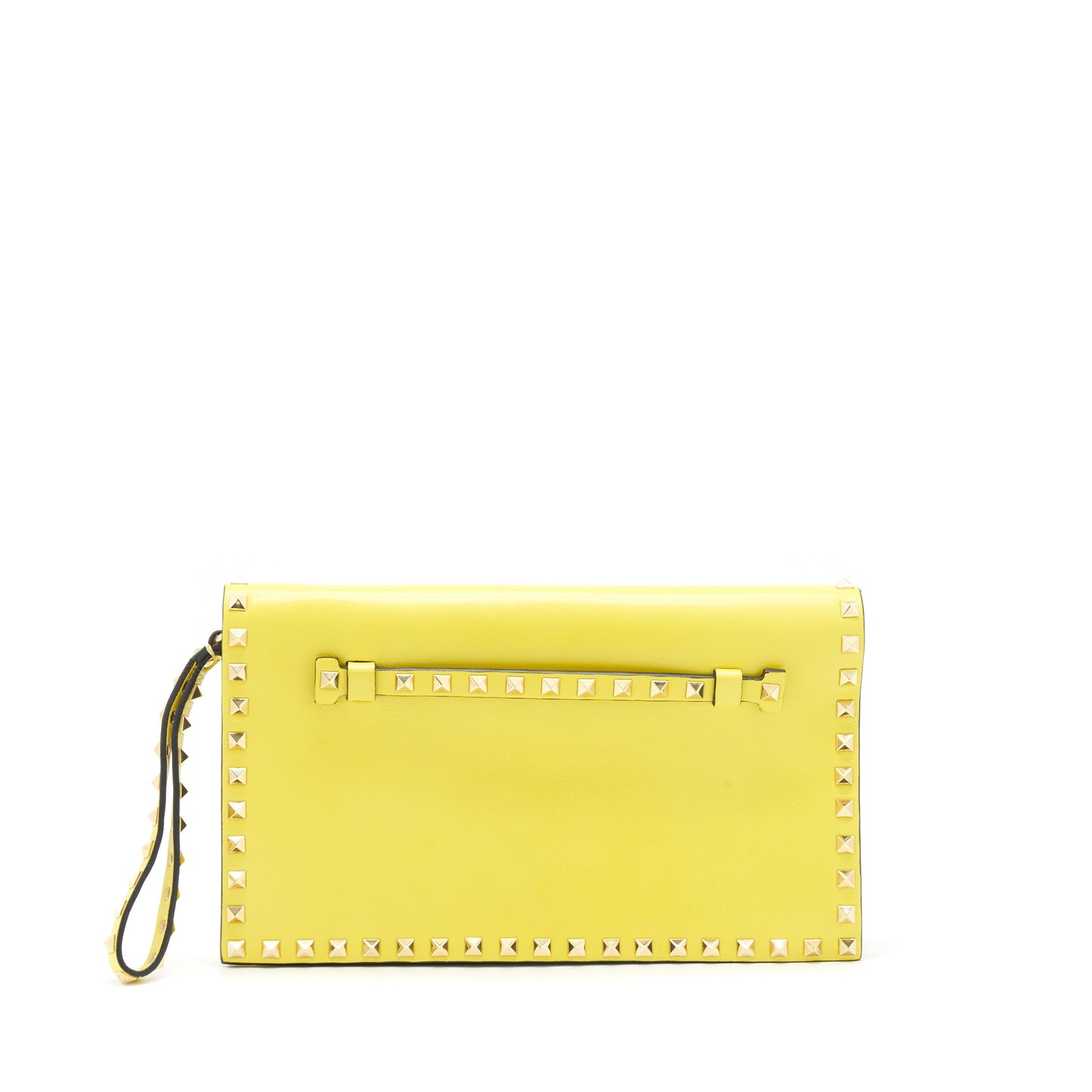 Valentino Rockstud Clutch Purse Yellow