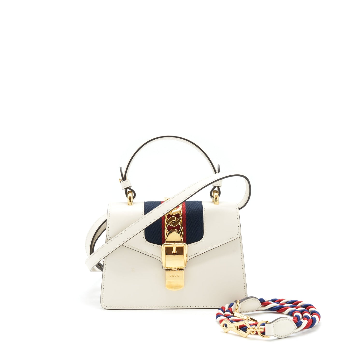 Gucci Mini Top Handle Sylvie Purse White