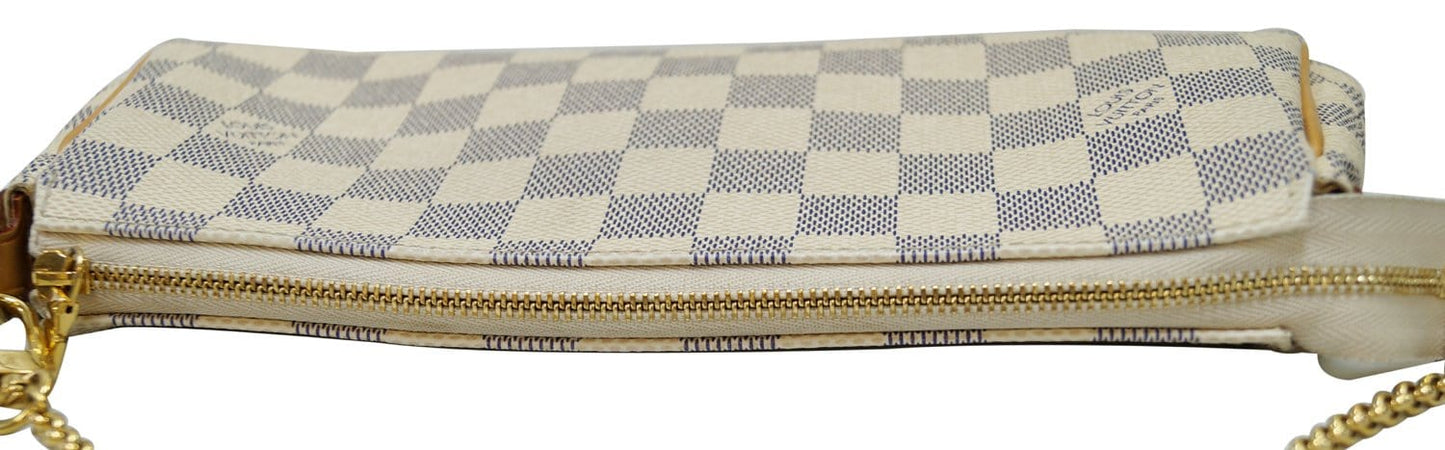 LOUIS VUITTON Damier Azur Eva Clutch Crossbody Bag