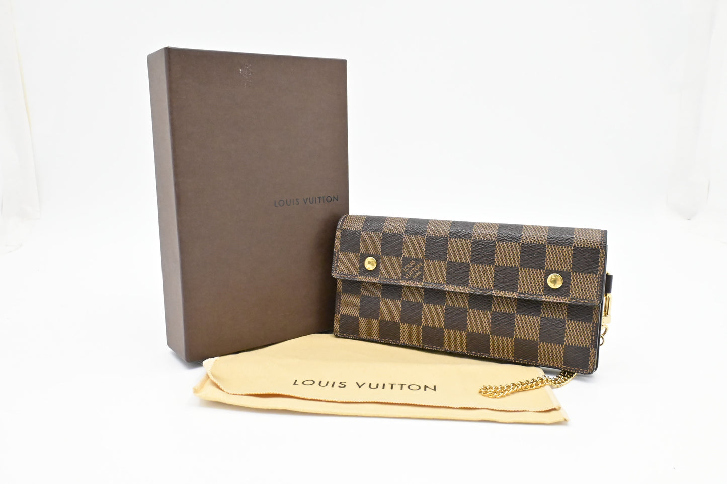 Louis Vuitton Accordion Wallet in Damier Ebene Canvas
