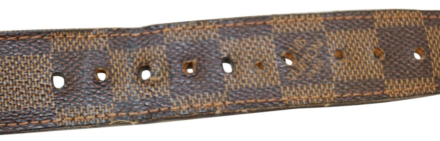LOUIS VUITTON Damier Ebene Riveted Belt Size 90/36