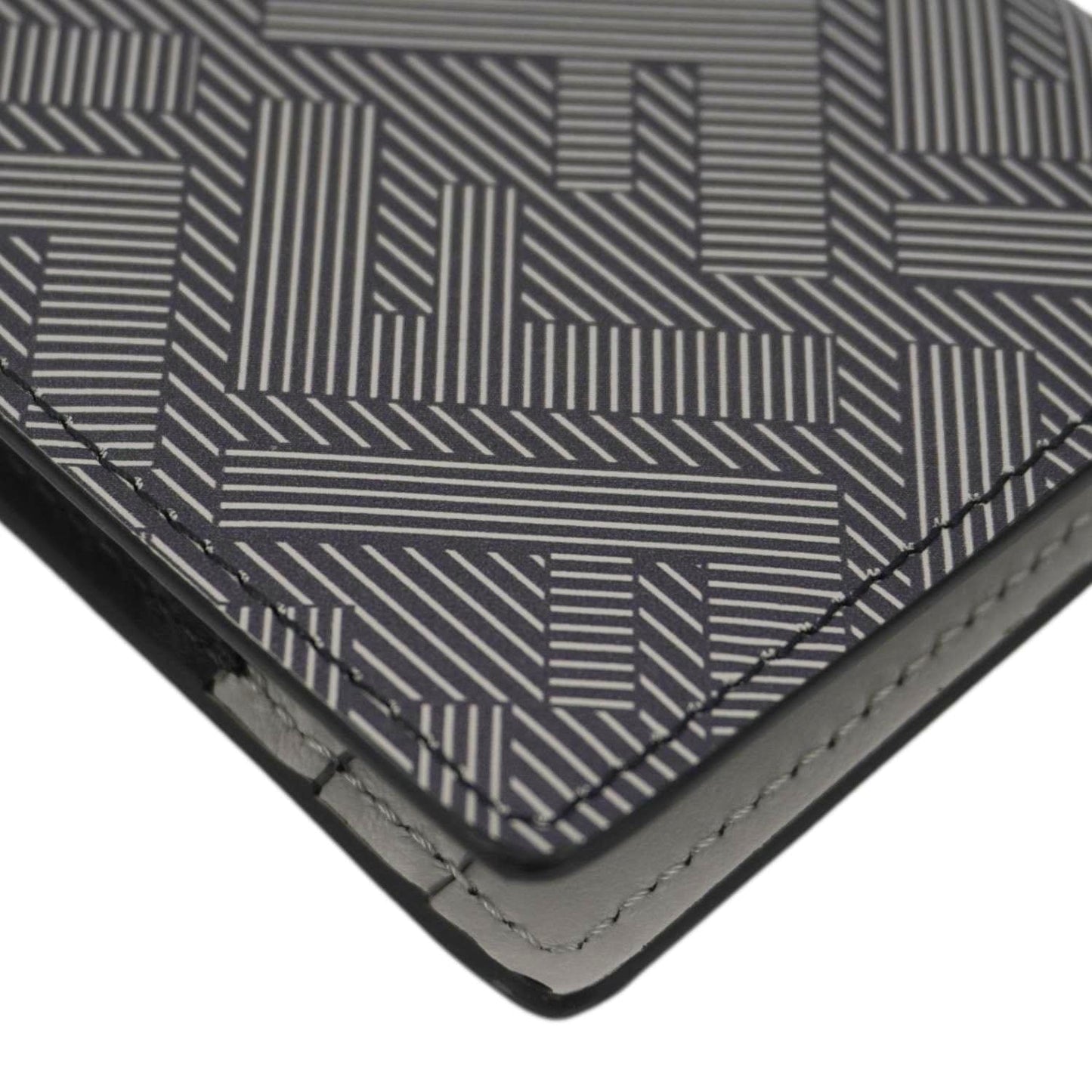 FENDI Shadow Leather Card Holder Gray