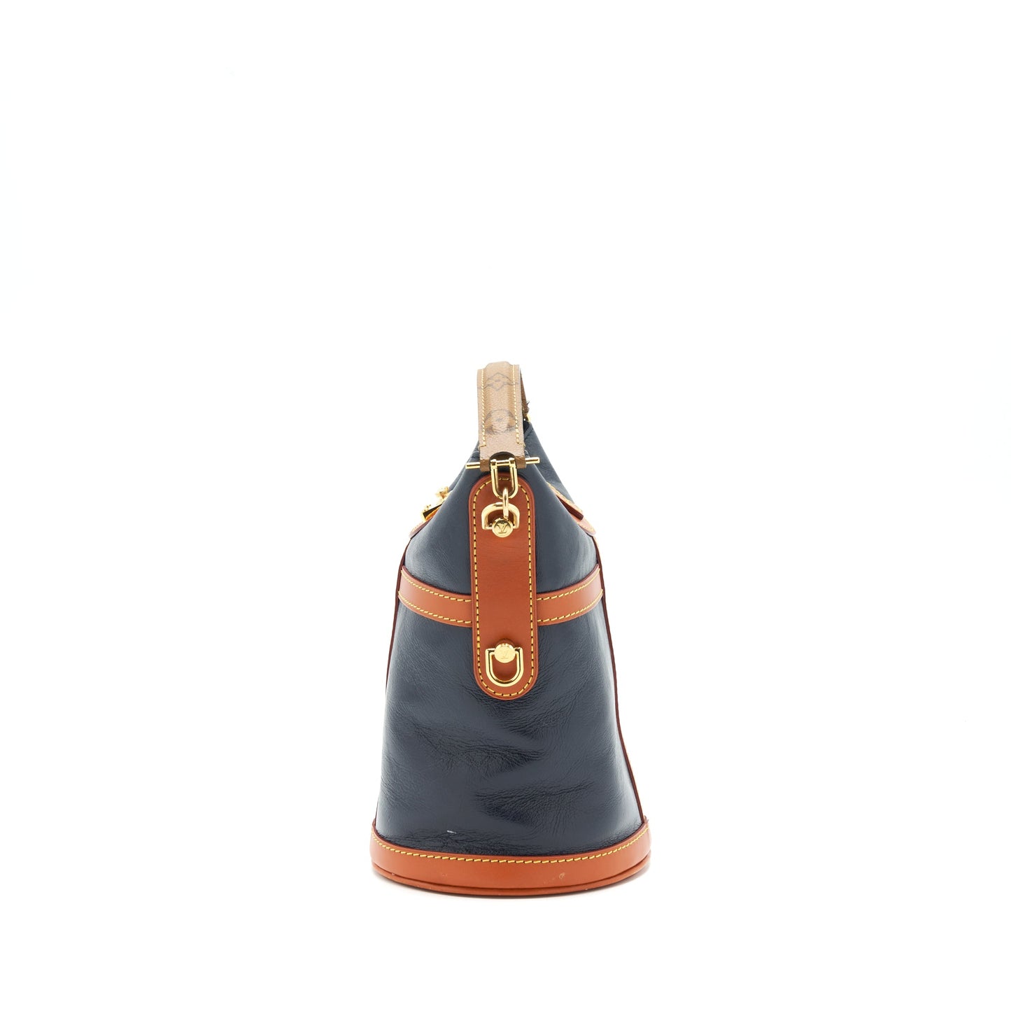 Louis Vuitton Duffle Purse Black With Monogram Strap