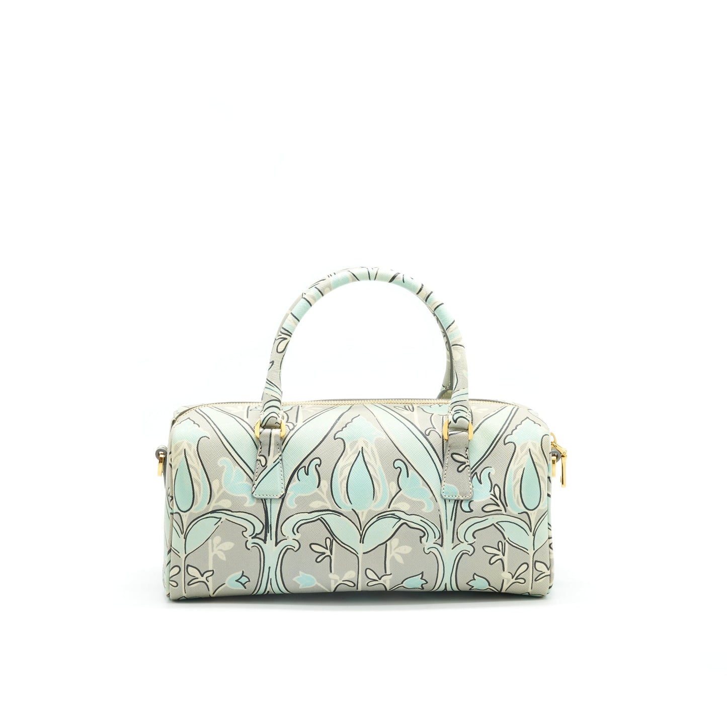 PRADA Print anise Boston Purse