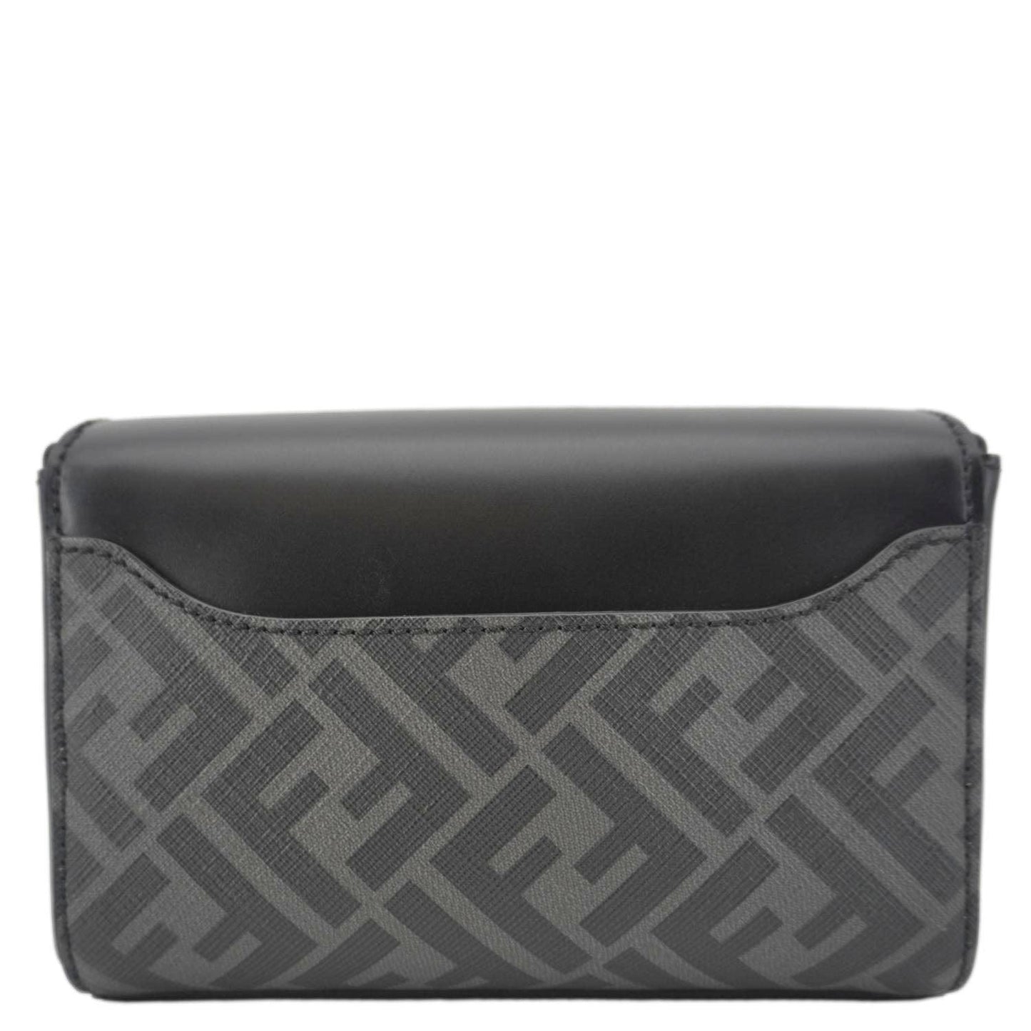 FENDI FF Squared Compact FF Canvas Shoulder Bag Black